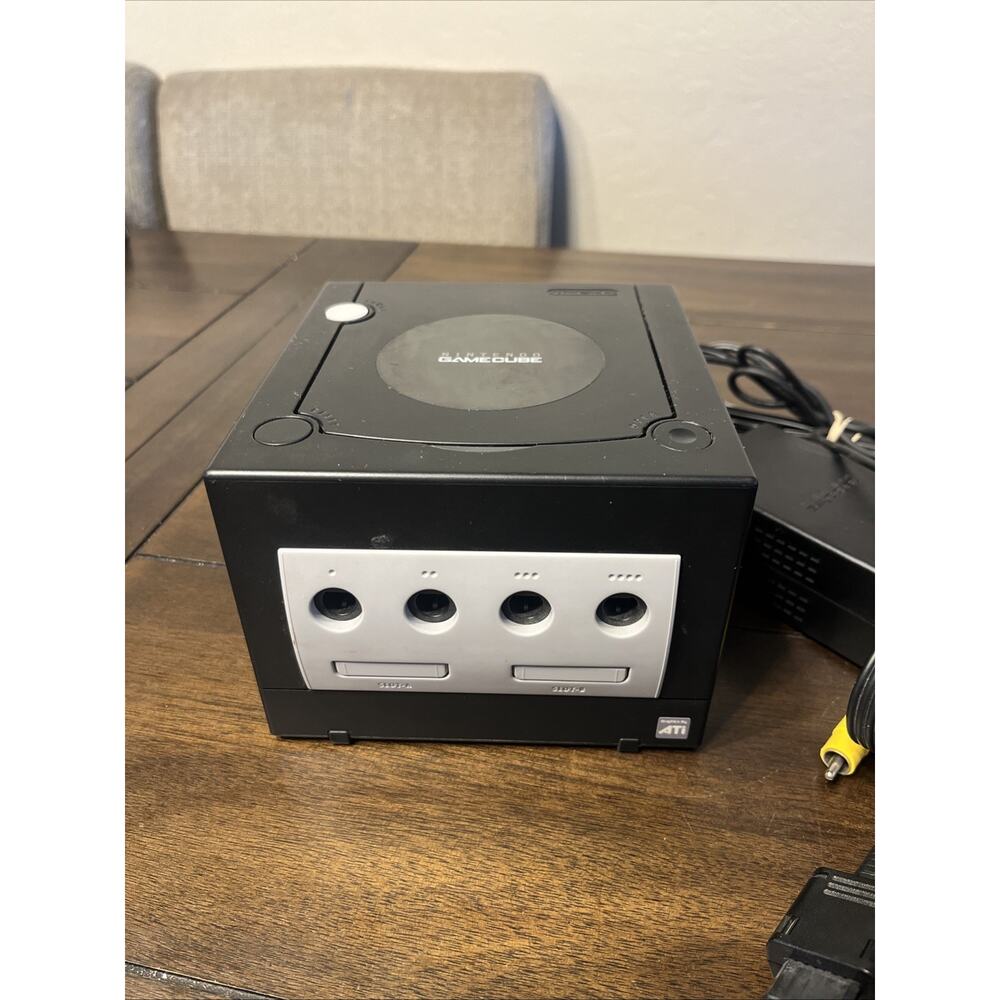 Nintendo DOL-101 GameCube Console - Black With Original Remote Cords And Shell